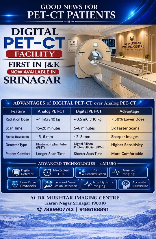 Digital PET-CT Facility Srinagar J&K